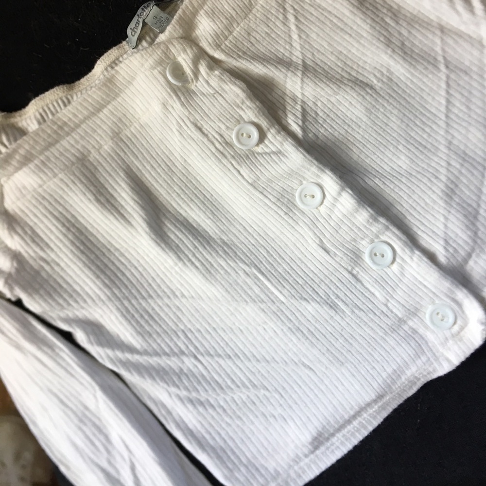 Cropped long sleeve button up
